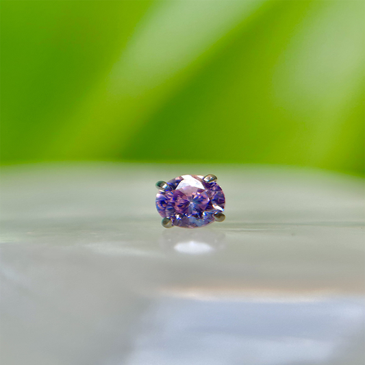 Piercing circón rosado